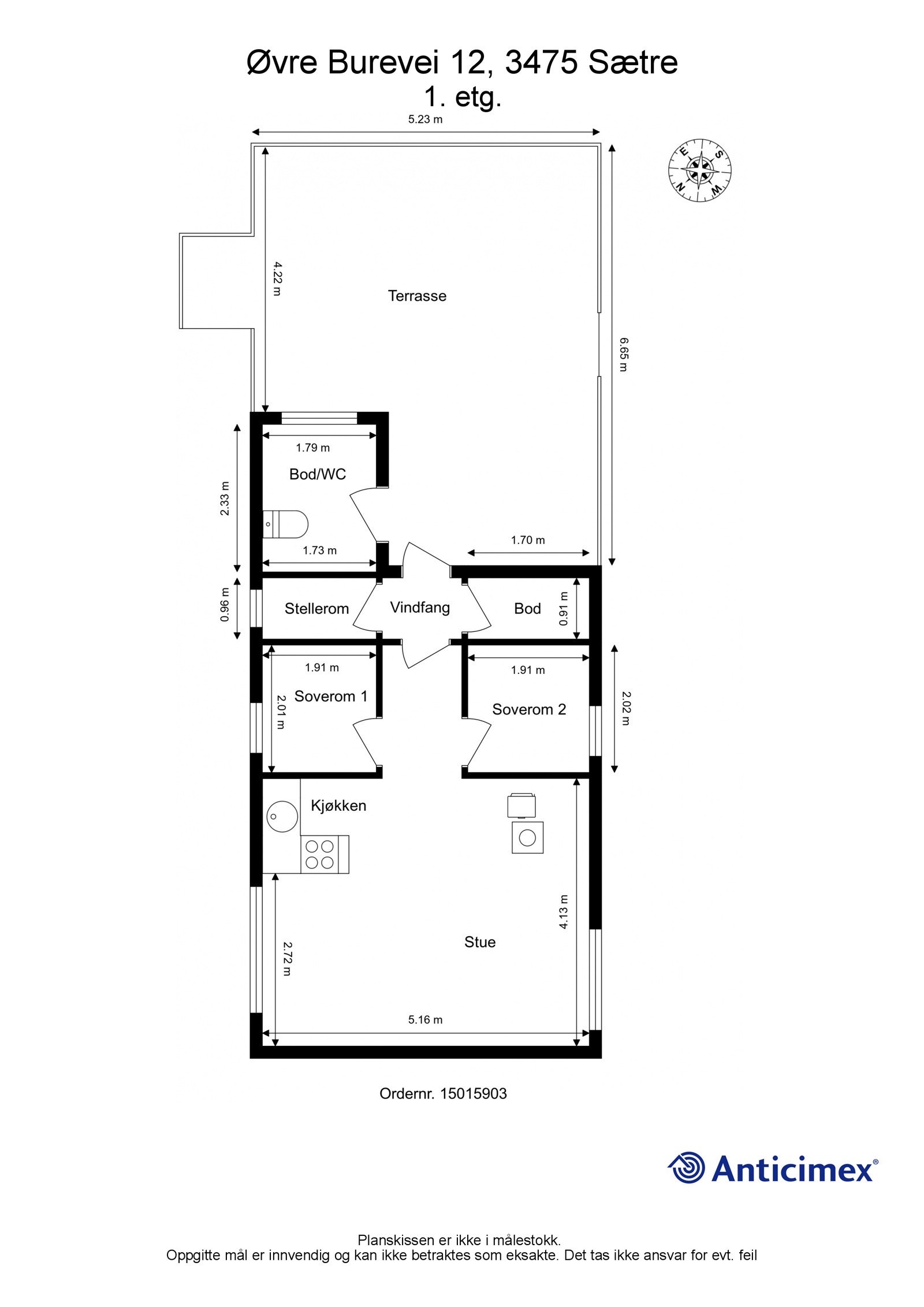 Plantegning med mål Galleribilde