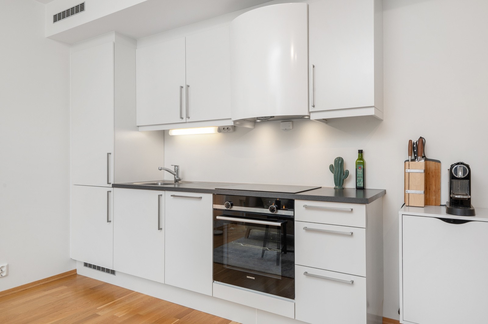 Stue og kjøkken rommer tilsammen 22 kvm Galleribilde