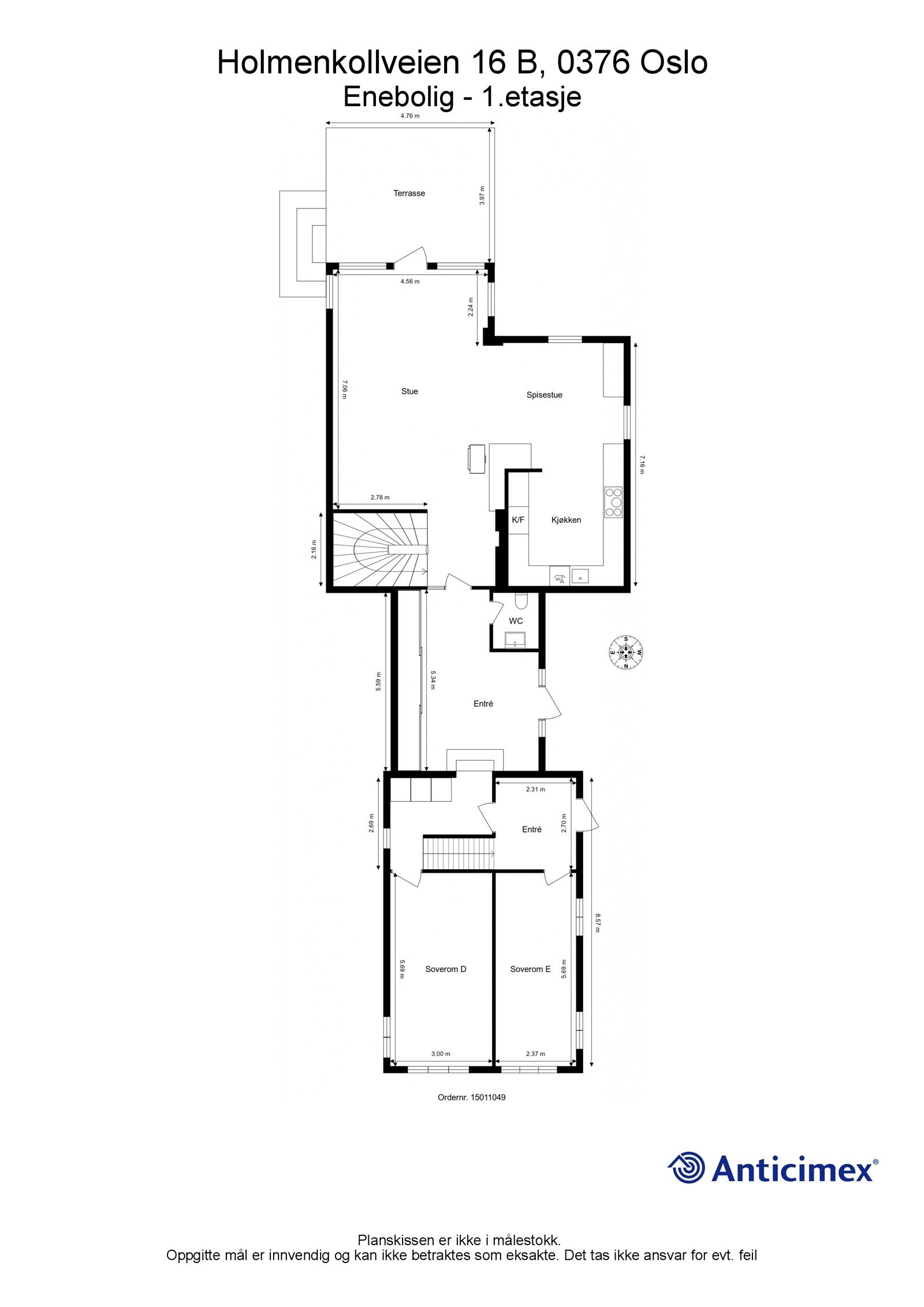 Plantegning 1. etasje Galleribilde
