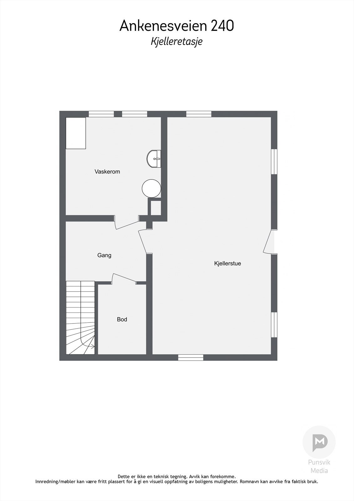 Ankenesveien 240 - Kjelleretasje - 2D Galleribilde