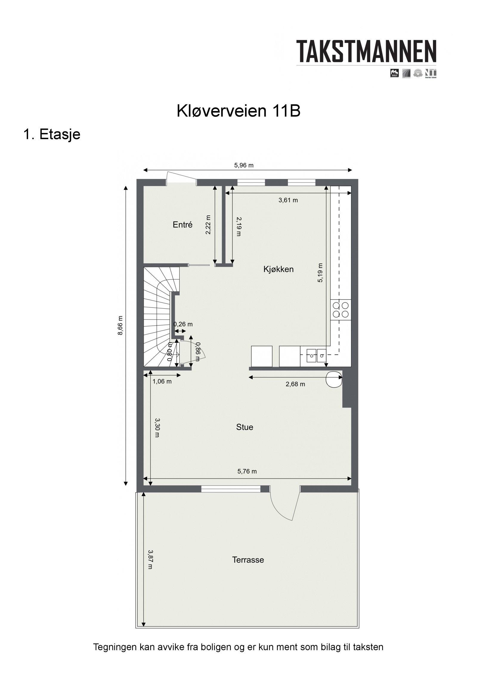 Floorplan letterhead - Kløverveien 11B - 1. Etasje - 2D Floor Plan Galleribilde