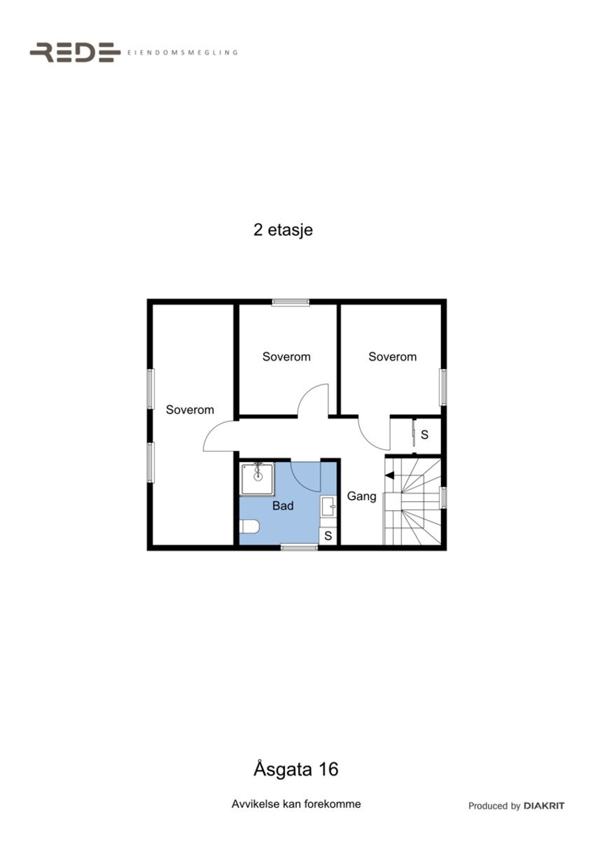 Plantegning over loftsetasjen. Galleribilde