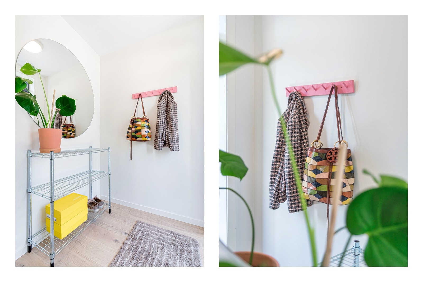 Lys entré med god oppbevaringsplass for yttertøy og sko. Galleribilde