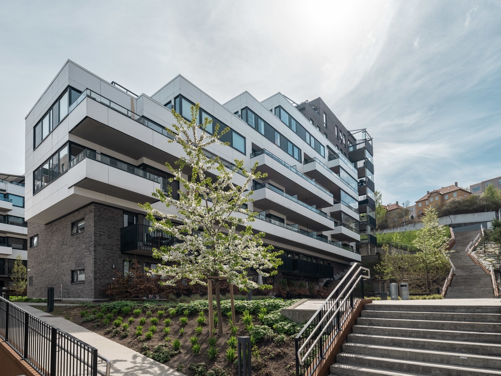 Fasade av fine Kværnerbakken Borettslag. Galleribilde