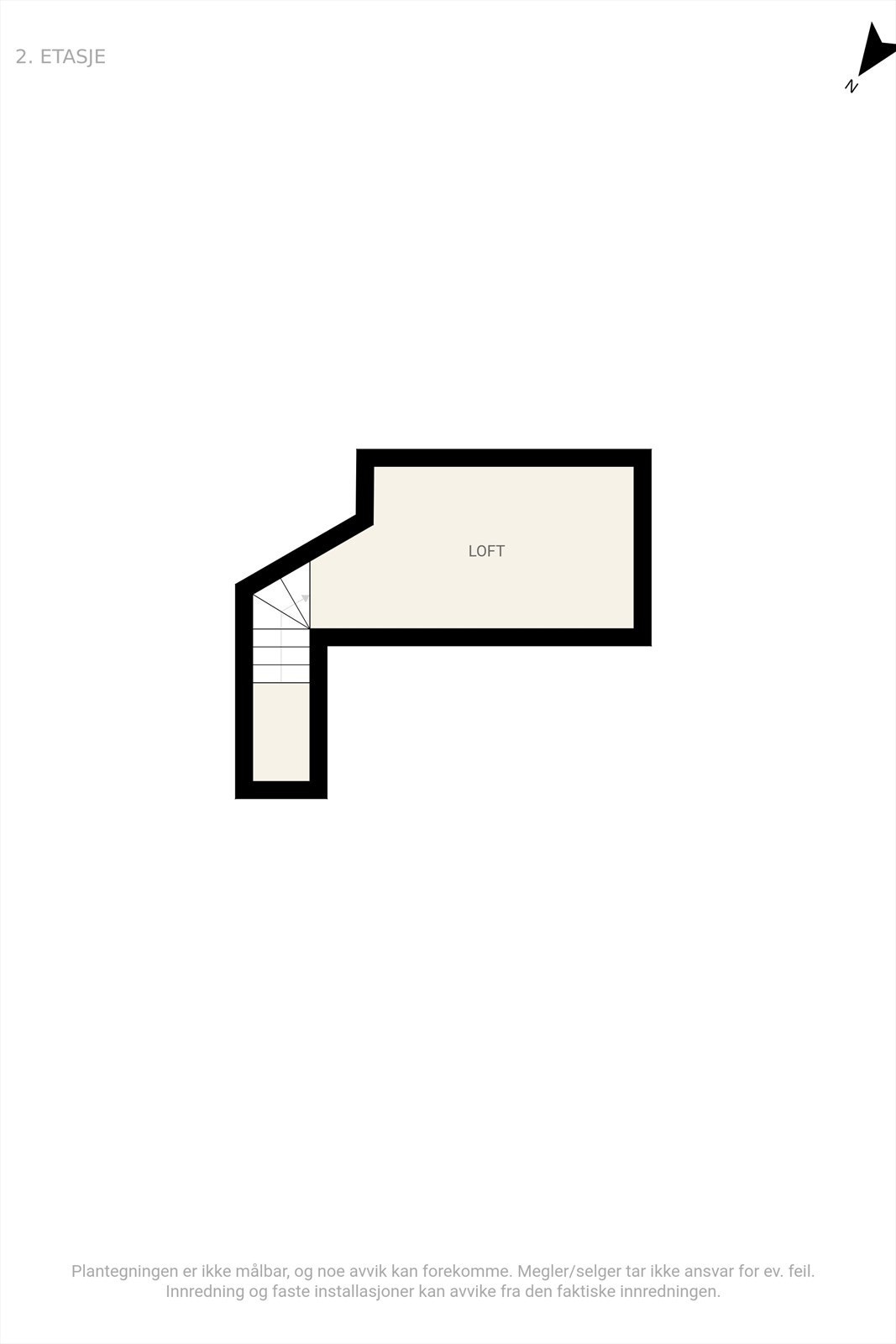 Plantegninger - Loft med trapp fra vinterhage/stue. Galleribilde