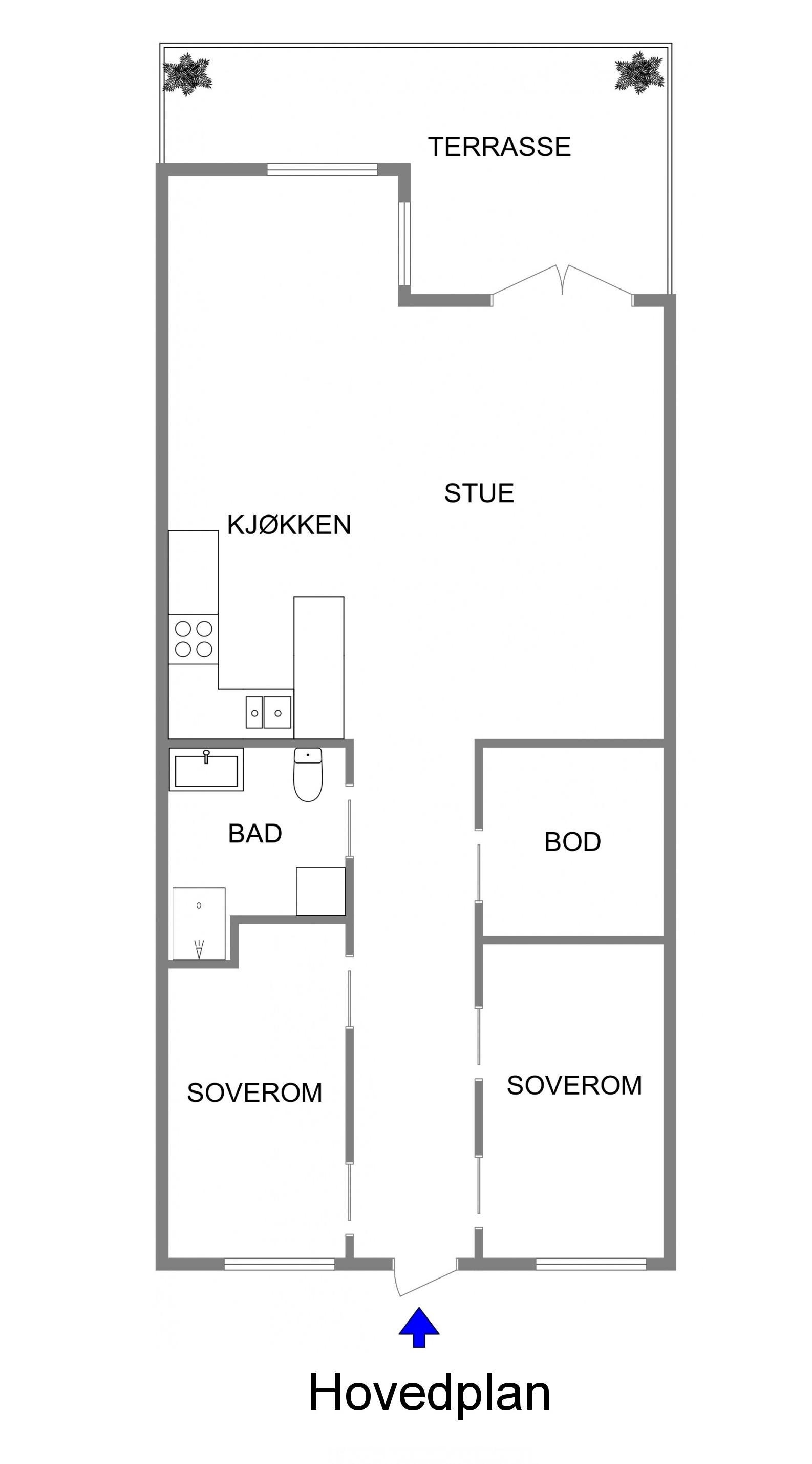Plantegning - Håra 35, 5760 Røldal - Hovedplan - 2D Galleribilde