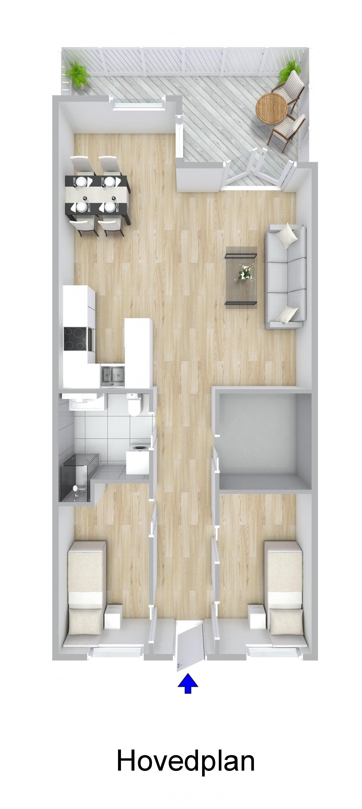 Plantegning - Håra 35, 5760 Røldal - Hovedplan - 3D Galleribilde