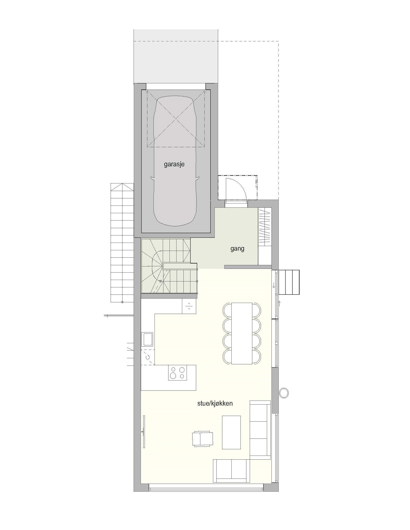 Plantegning 1. etasje Galleribilde