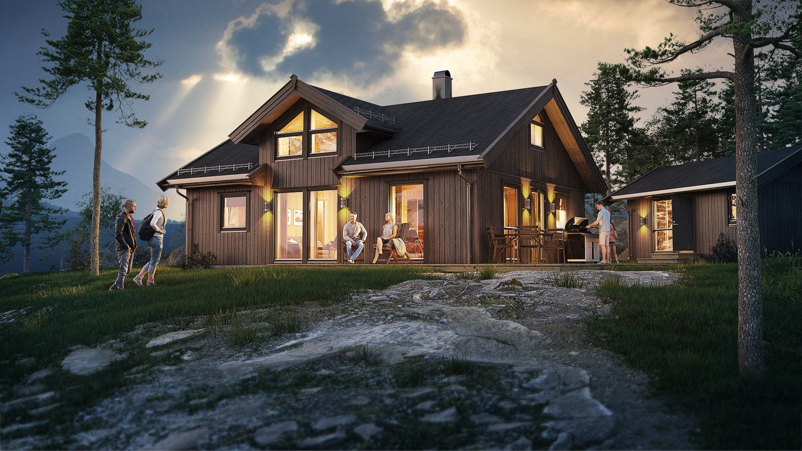 Areal effektiv hytte. Galleribilde