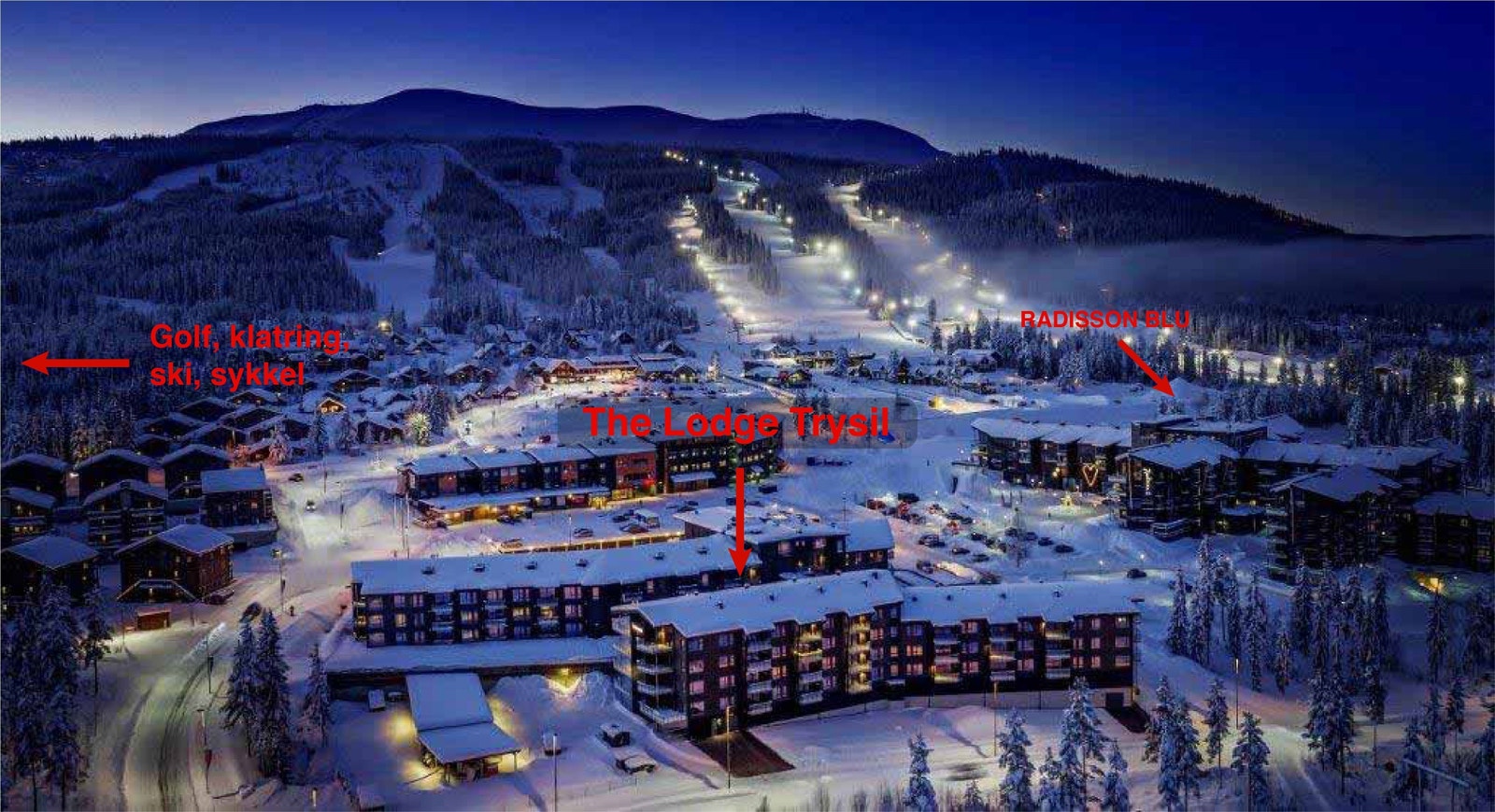 Midt i smørøyet - alt av tilbud og tjenester rett utenfor døren. Skiløype går mellom The Lodge Trysil bygningene. Også nedfart til alpinheis! Galleribilde