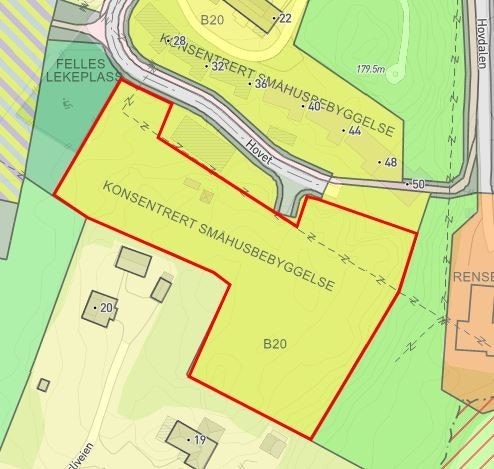 Rødt markert område = Hovet 3 Galleribilde