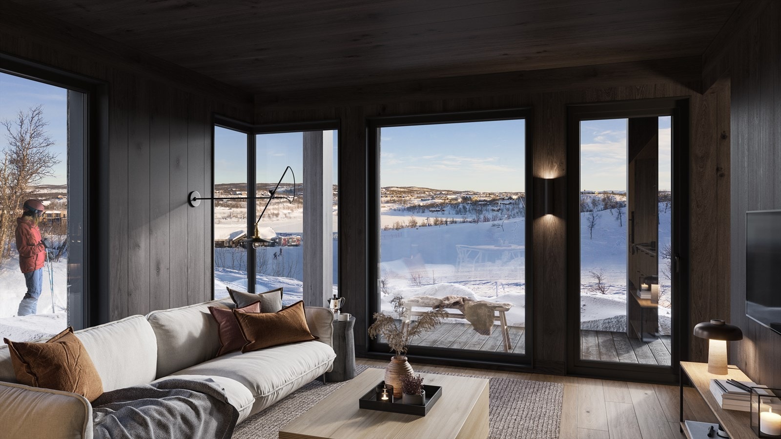 Nydelig 4-roms endeleilighet med markterrasse. Se www.kikutalpinlodge for mer informasjon og ledige leiligheter. (Illustrasjon fra annen leilighetstype i prosjektet) Galleribilde