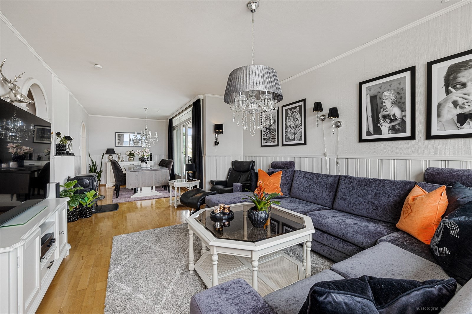 Stue med spisestue Galleribilde