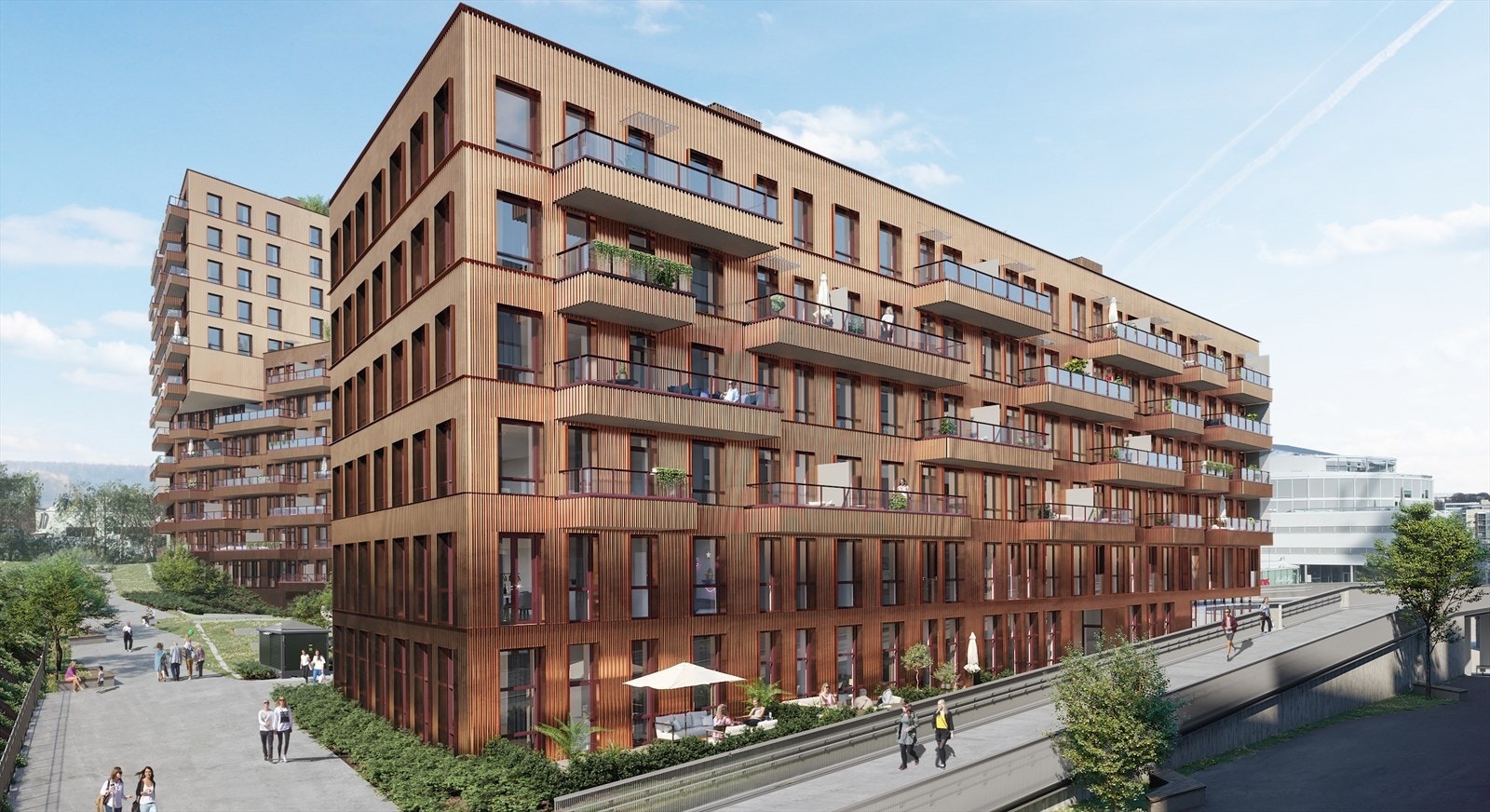 Illustrasjon - Kobberpassasjen, i front ses veien som tar deg over til vakre Kampen med mange grønne lunger! Galleribilde