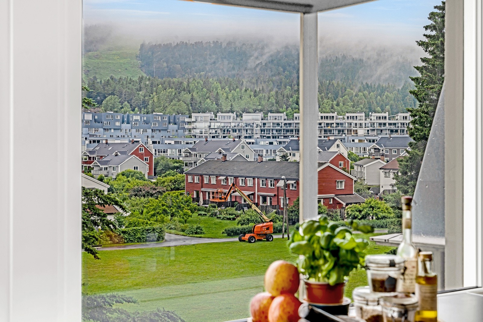 Flott utsikt over grønne og rolige omgivelser. Galleribilde