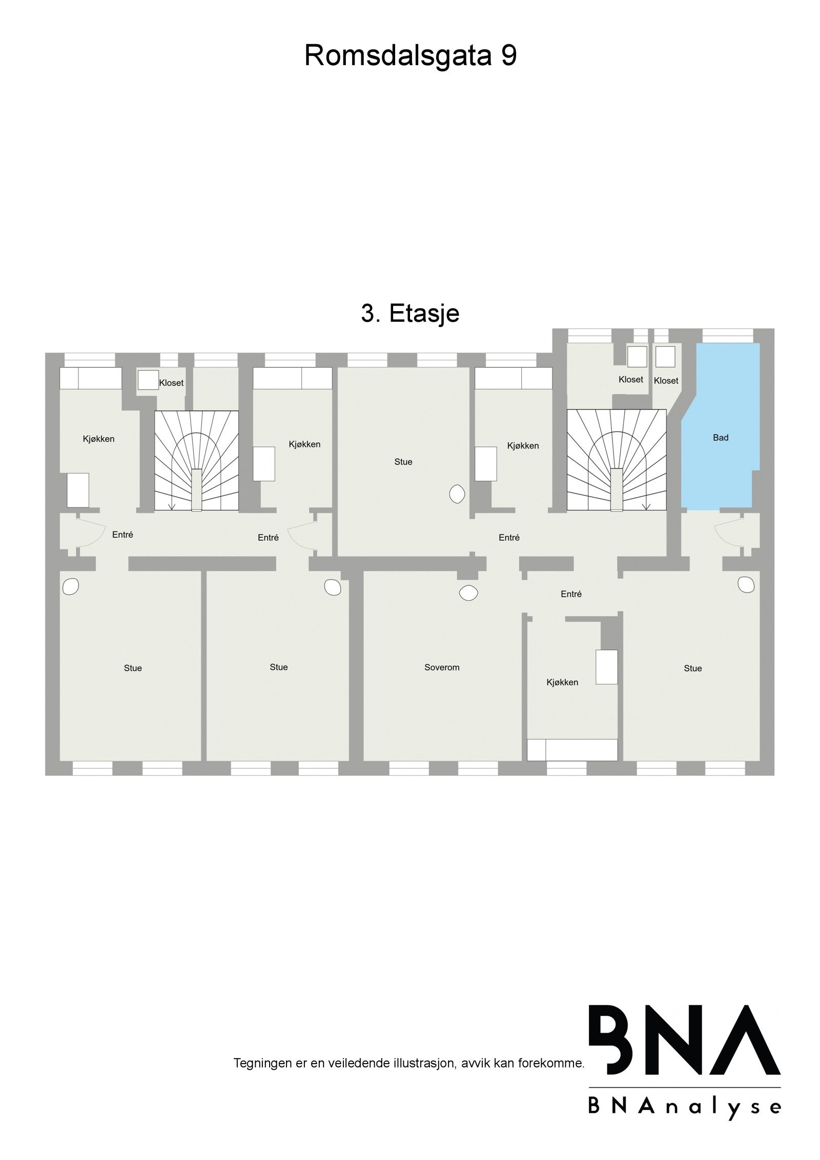 Plan 3. etasje Galleribilde