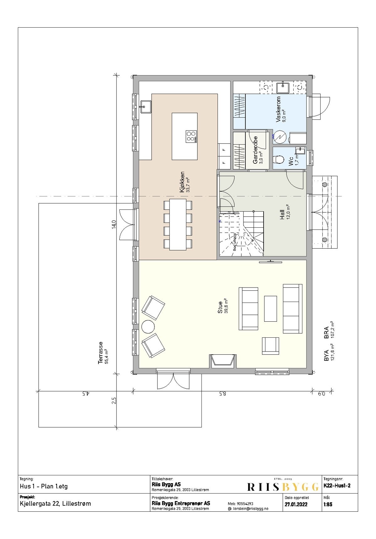 Planløsning 1. etg. Galleribilde