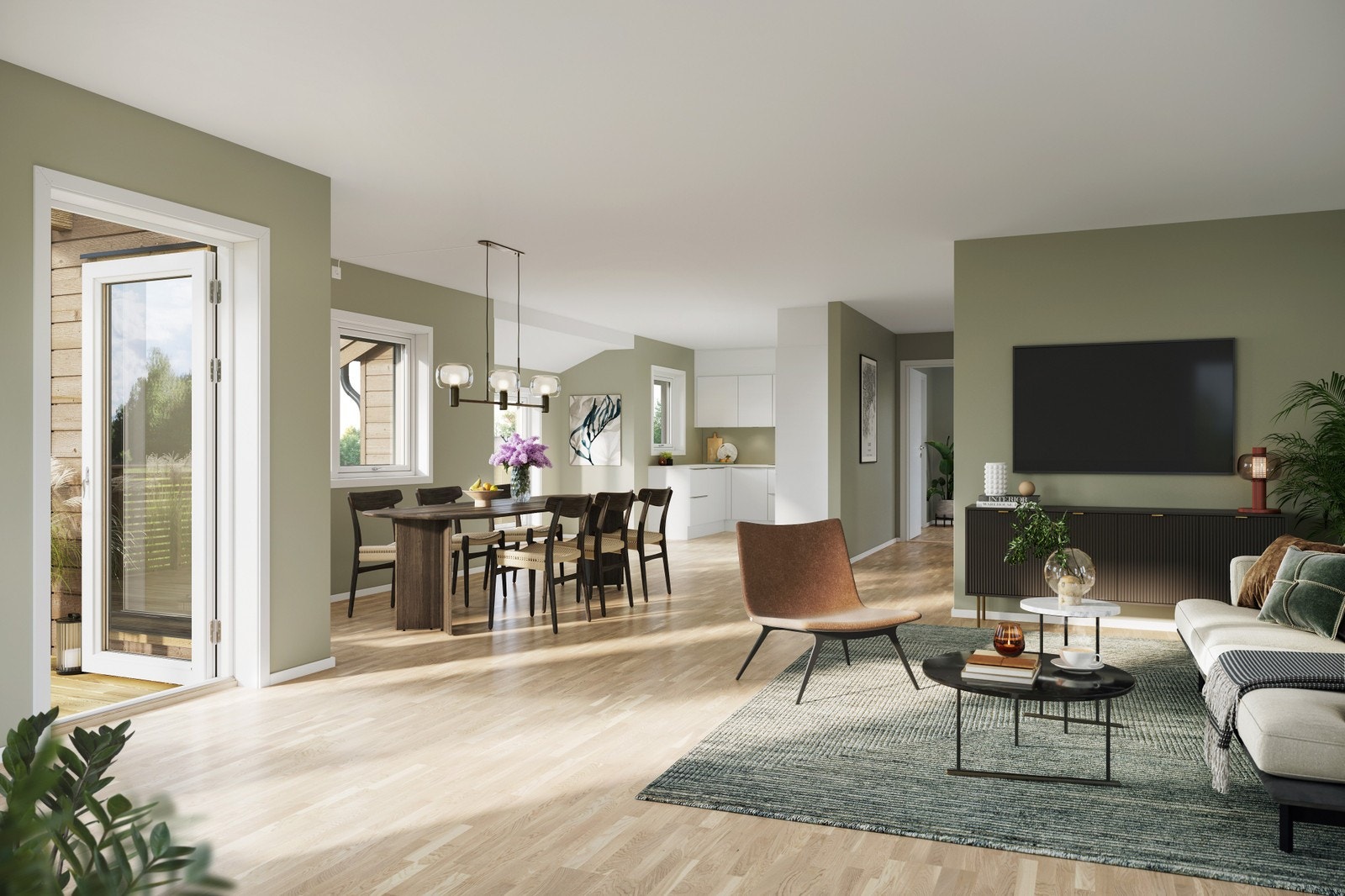 Åpen kjøkken og stueløsning Galleribilde