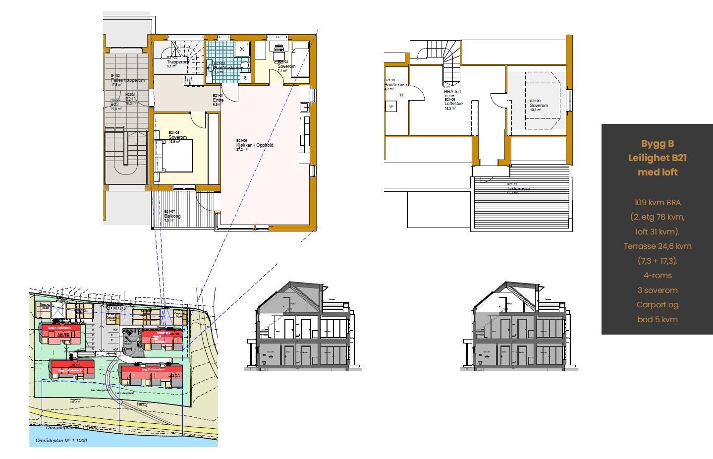Plantegning leilighet B21. Galleribilde