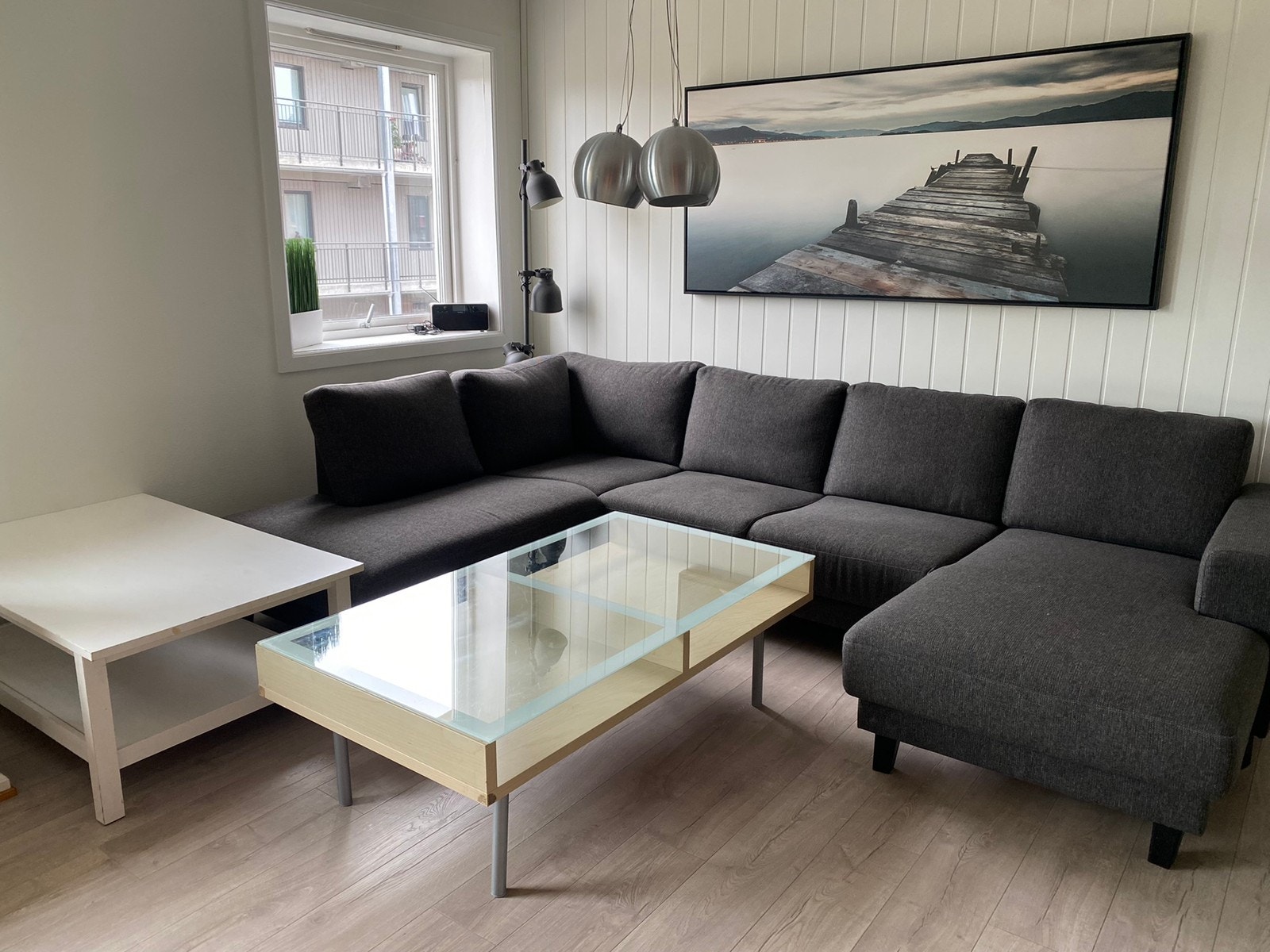 Stue m stor og hyggelig hjørnesofa Galleribilde