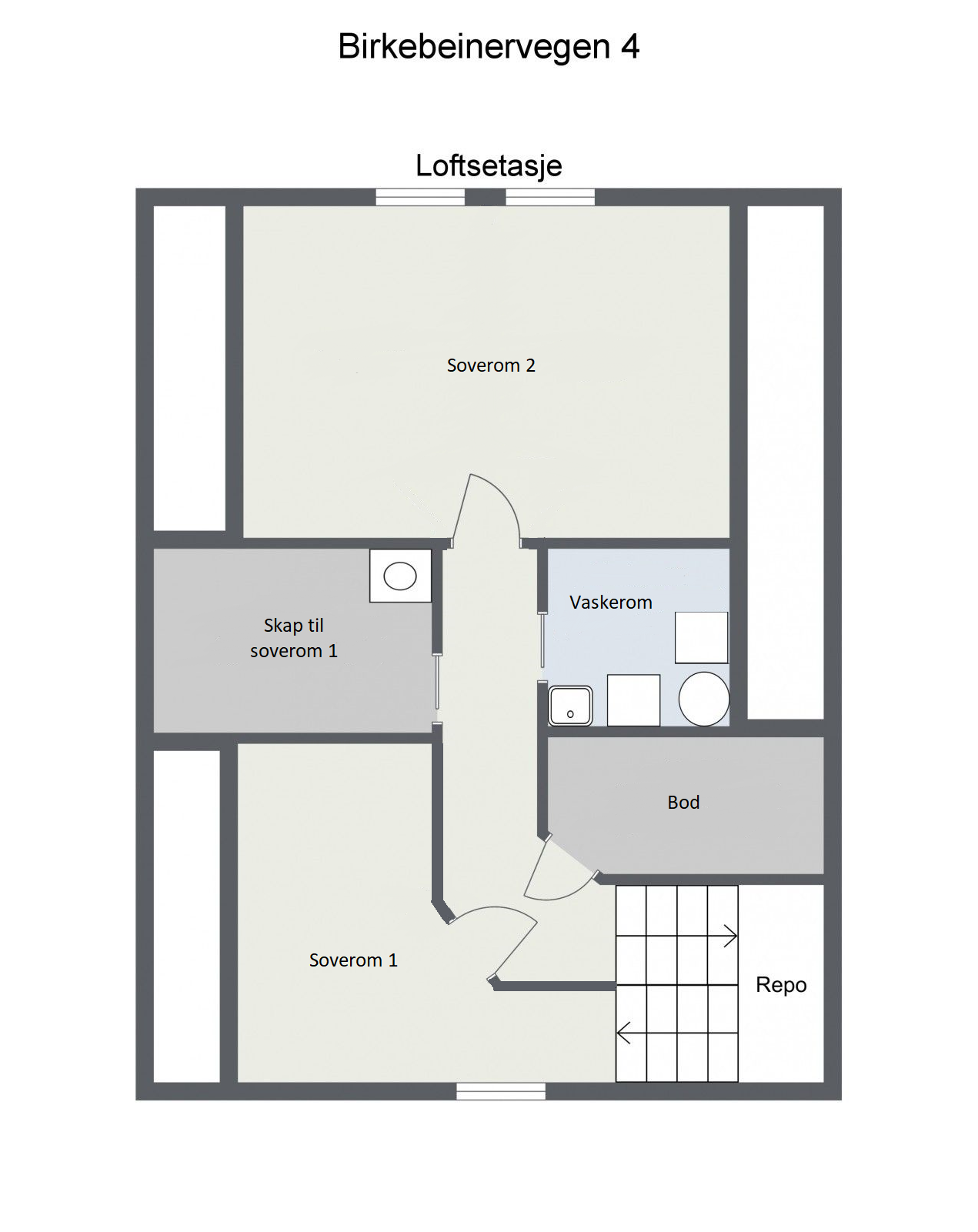 Plantegning loftetasje Galleribilde