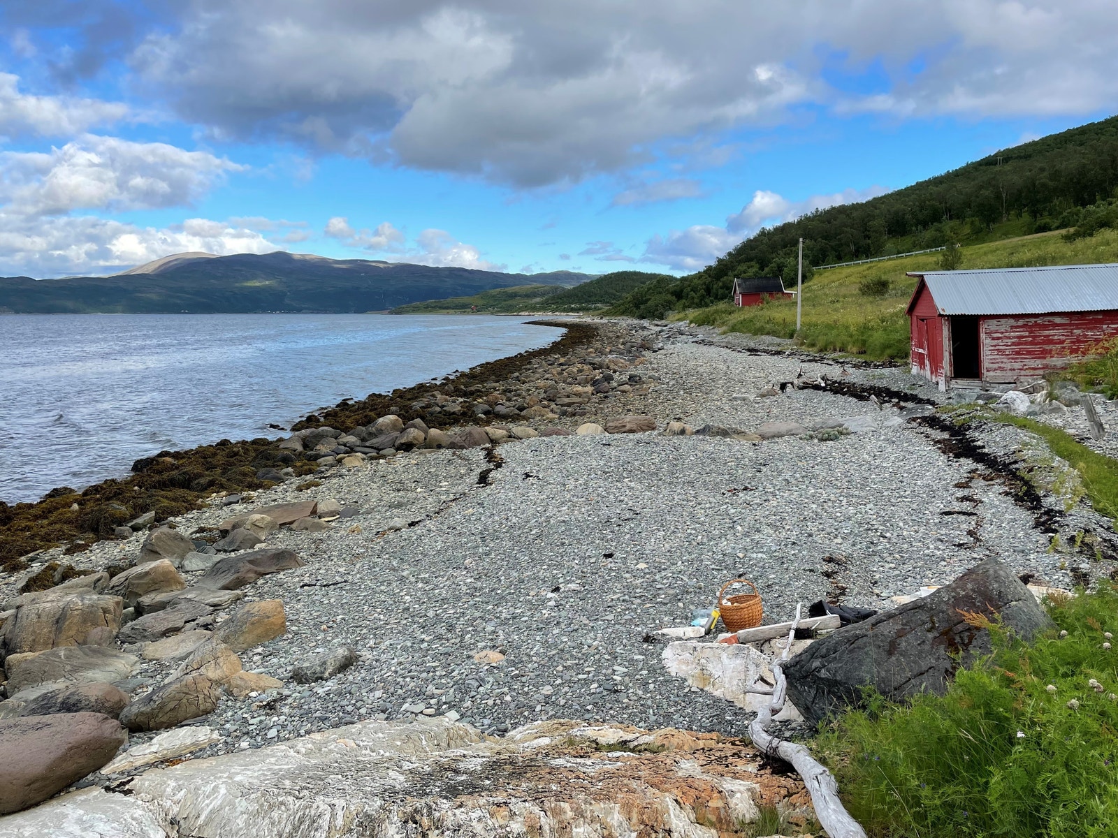 Strandlinja med naustet sett mot øst. Galleribilde