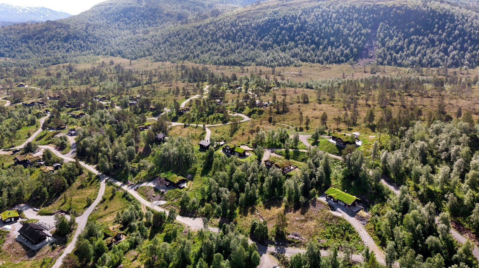 Tomten ligger i lett skrående terreng. Galleribilde