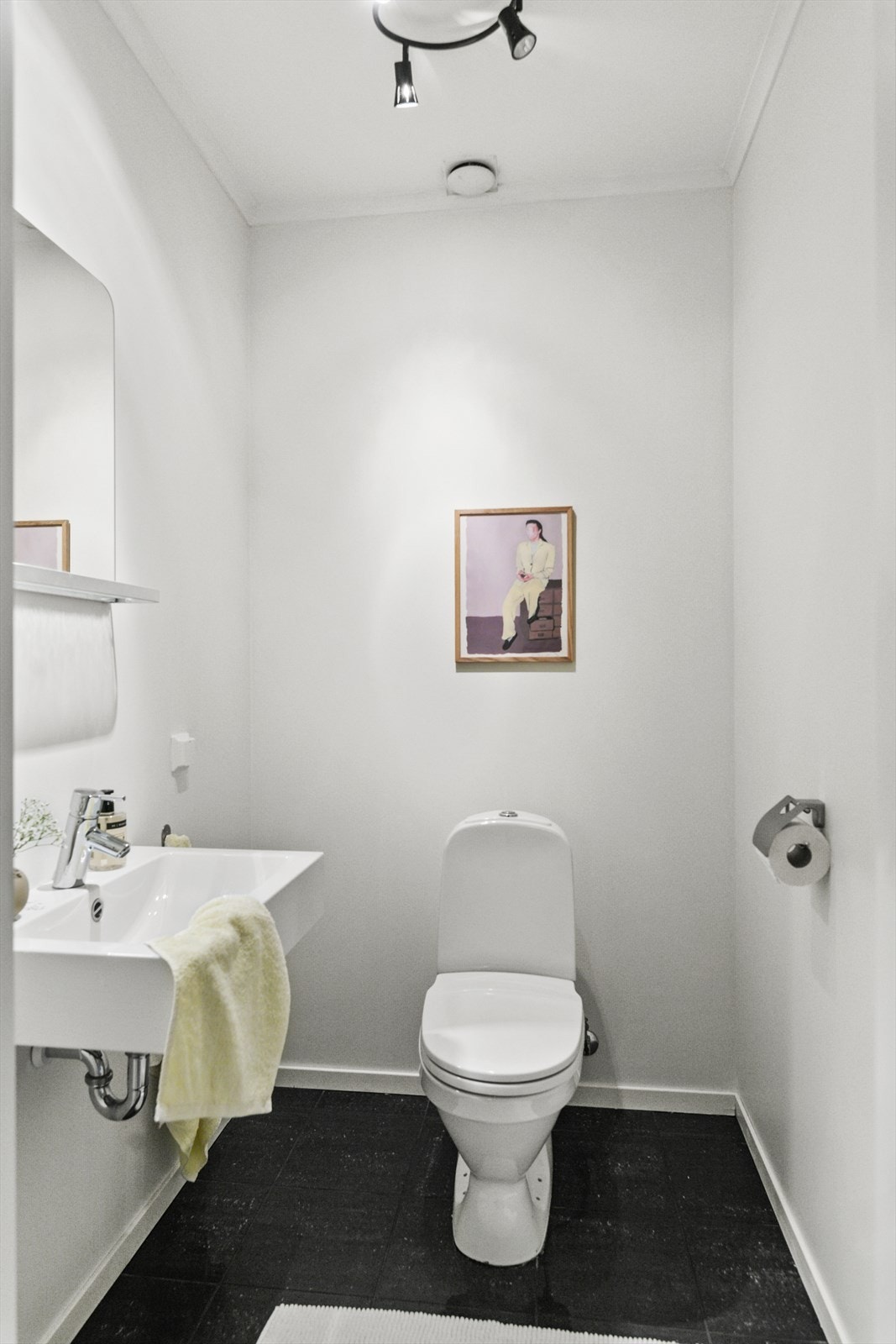 Separat wc med vask, slette lyse vegger. Galleribilde