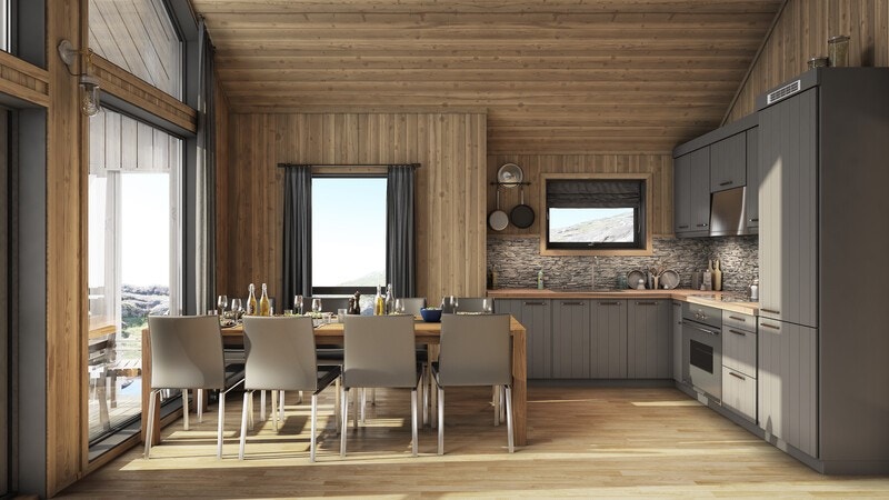 3D skisse av hytta Galleribilde