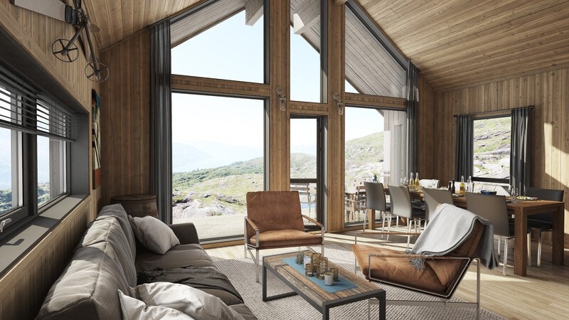 3D skisse av hytta Galleribilde