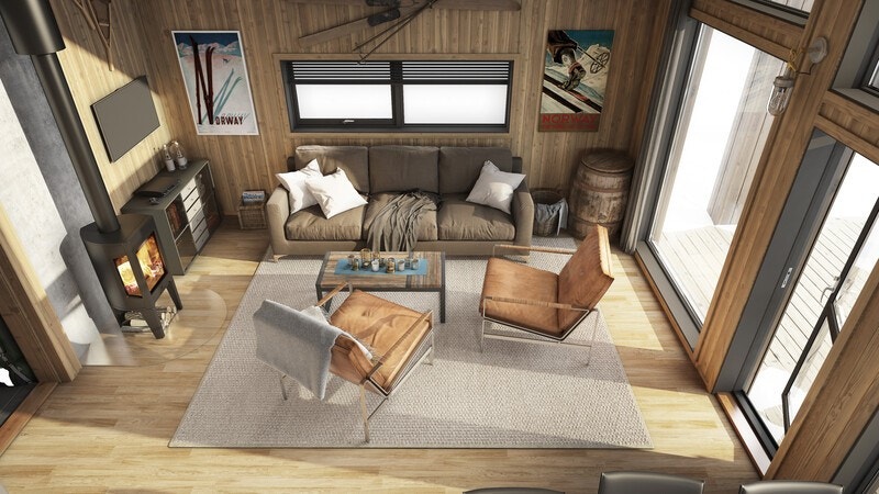 3D skisse av hytta Galleribilde