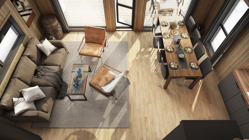 3D skisse av hytta Galleribilde