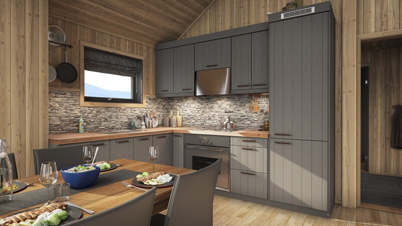 3D skisse av hytta Galleribilde