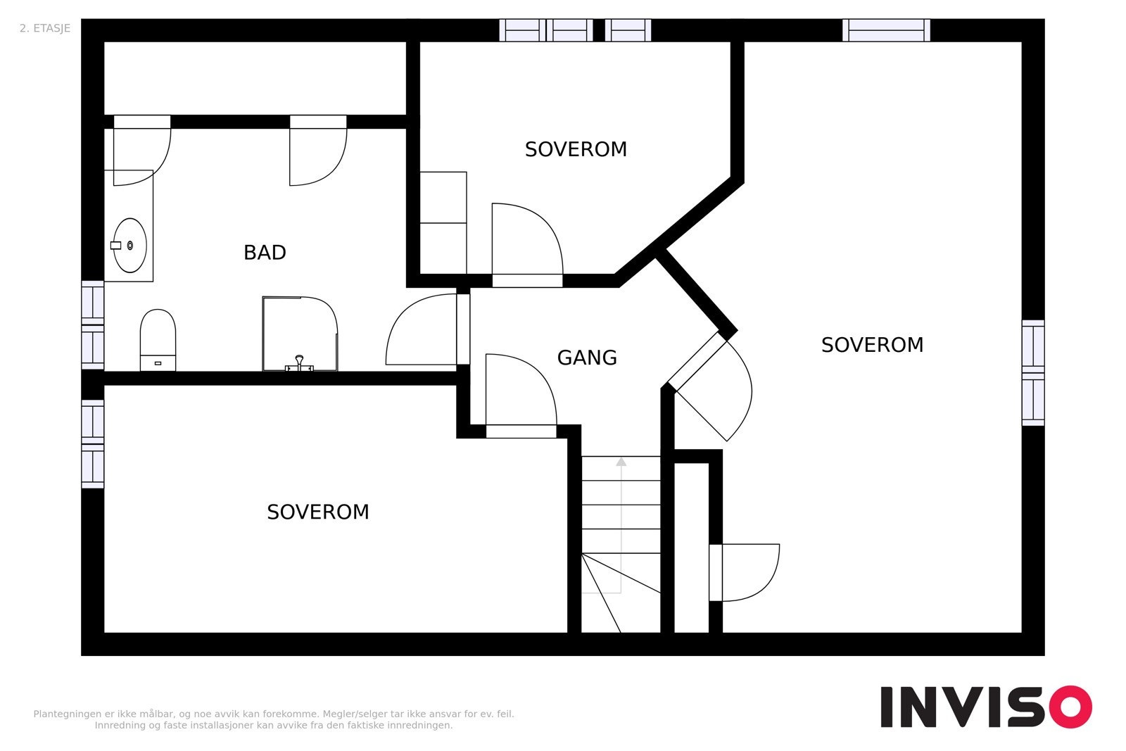 Plantegning 2. etasje av hovedhuset Galleribilde