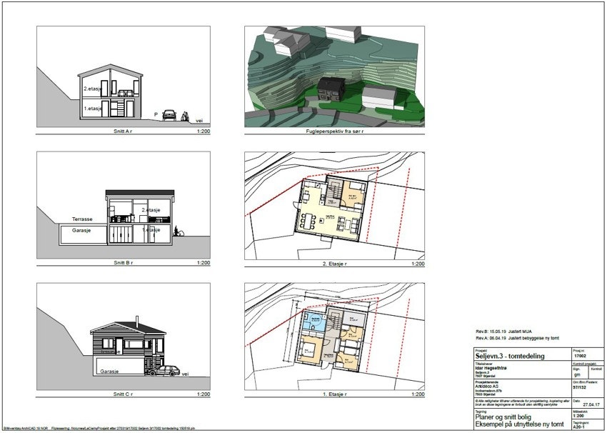 Forslag 2 er et med klassisk hus med moderne løsning. Husene er kun skisser og eksempler. Tomten har ingen byggeklausul. Kjøper står fritt til å bygge hus innenfor reguleringsbestemmelsene. Galleribilde
