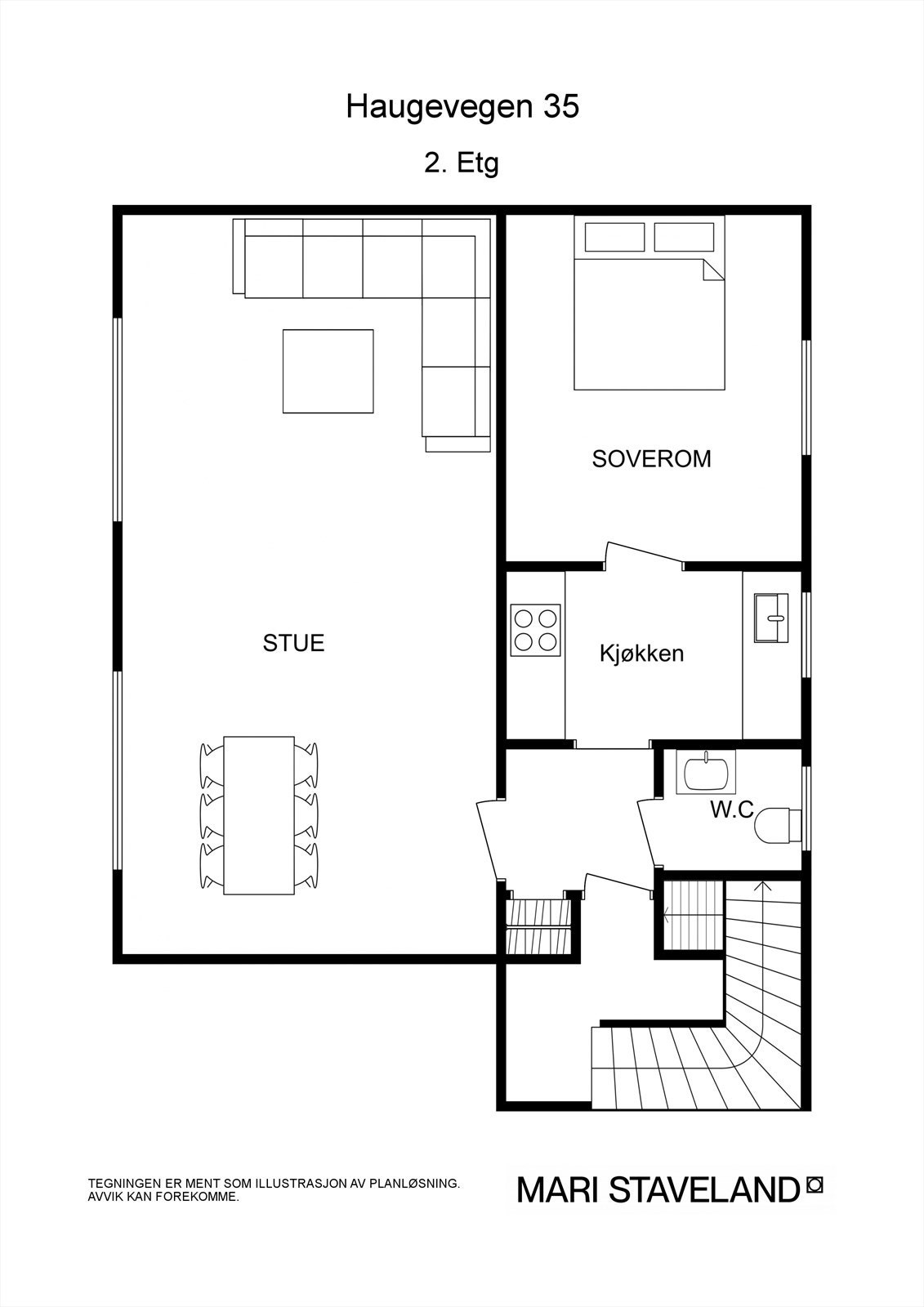 Floorplan letterhead - Haugevegen 35 - 2. Etg - 2D Floor Plan Galleribilde