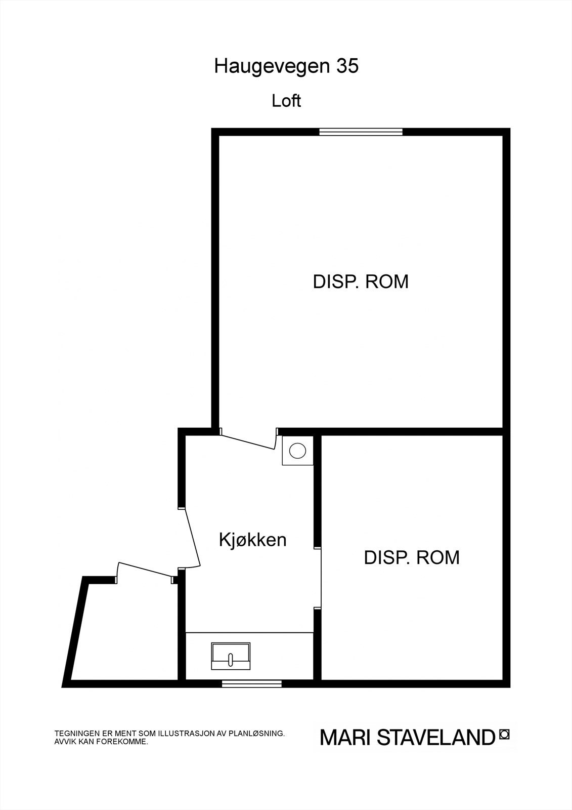 Floorplan letterhead - Haugevegen 35 - Loft - 2D Floor Plan Galleribilde