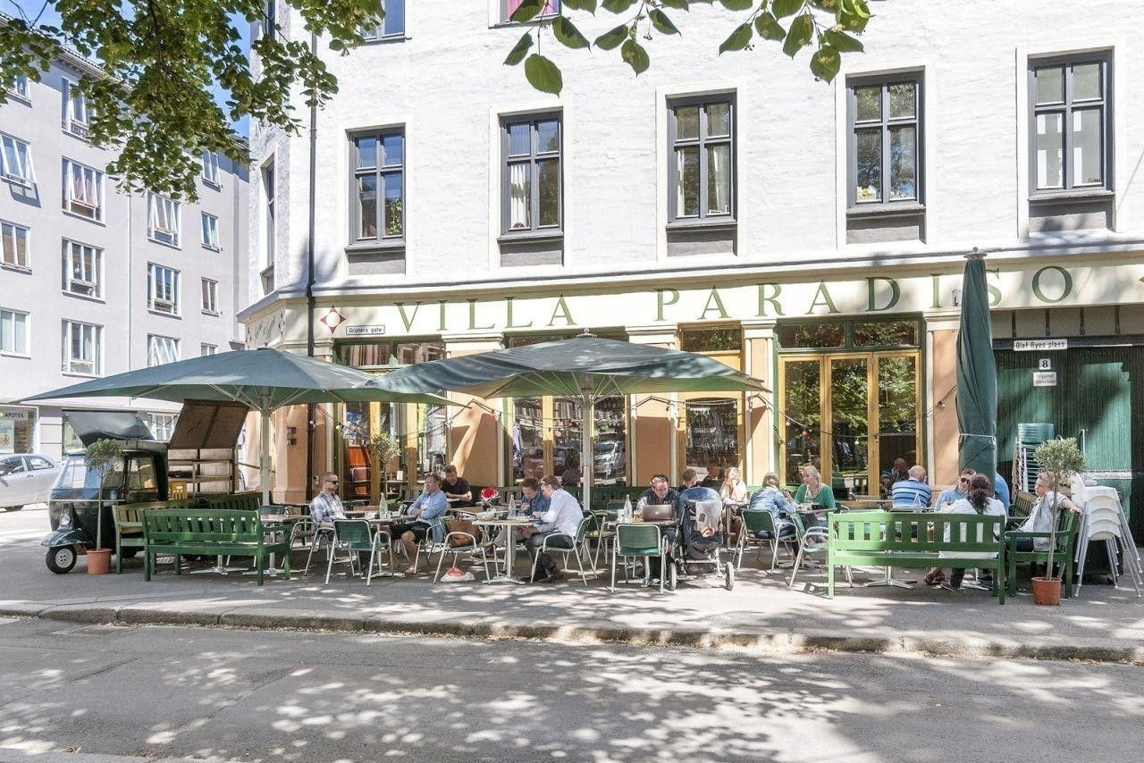 Kort vei til Olaf Ryes Plass som har mange populære restauranter Galleribilde