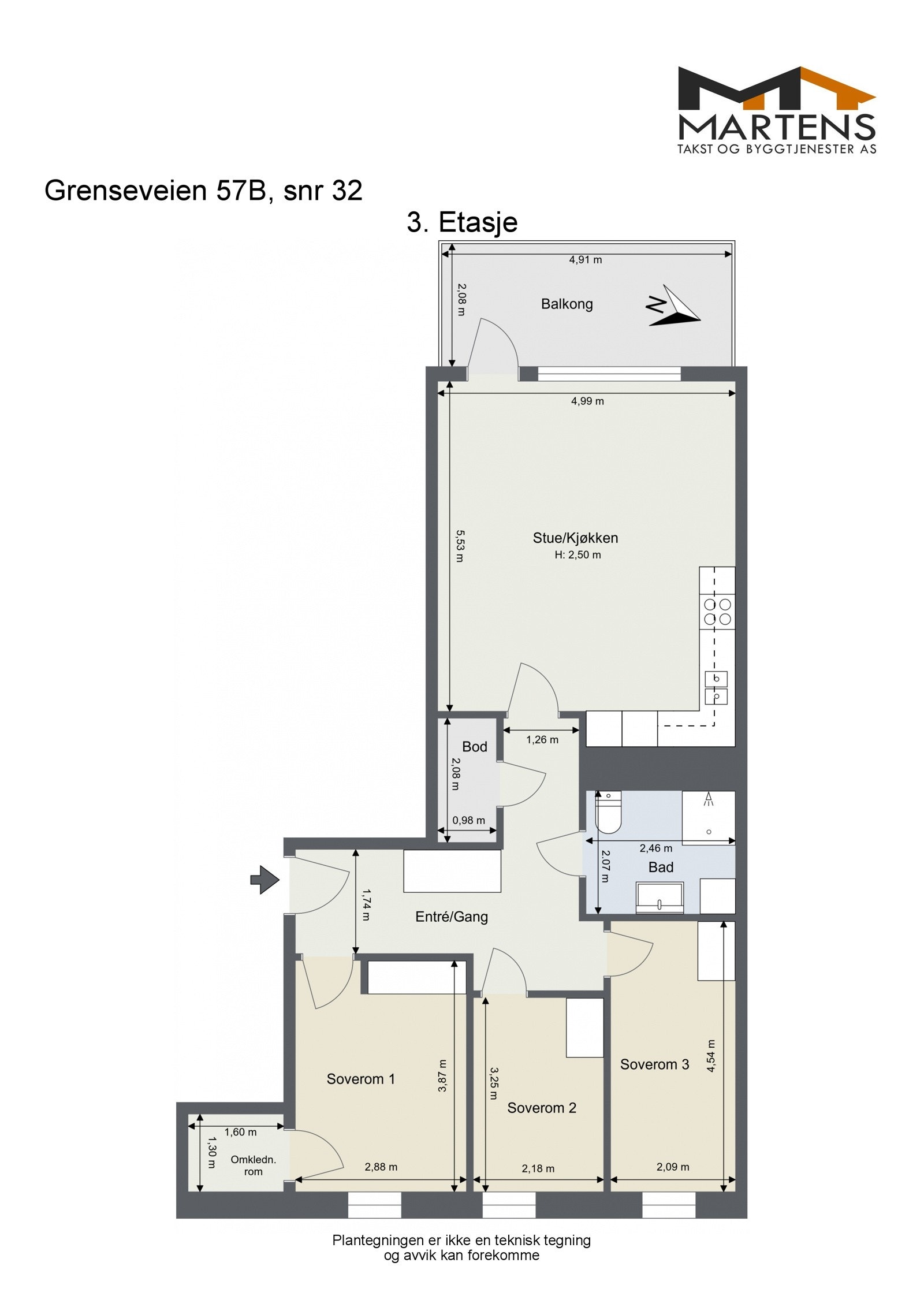 Leilighetens plantegning Galleribilde