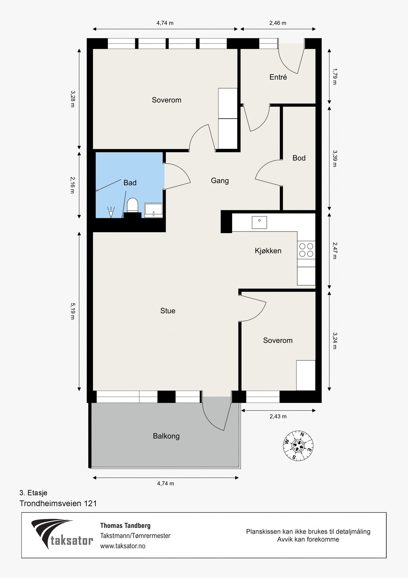 Vi begynner først med planskissen, slik at du har best mulig oversikt over leiligheten. Planskissen er utbarbeidet av bygningssakkyndig og er ment som illustrasjon. Galleribilde