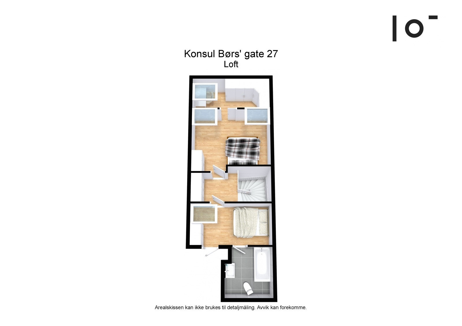 Plantegning loft 3D Galleribilde