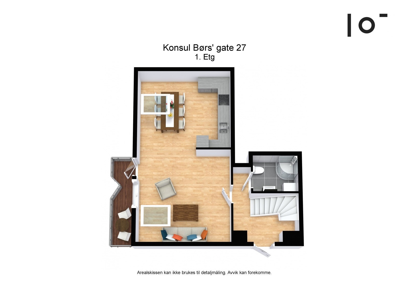 Plantegning 3. etasje 3D Galleribilde