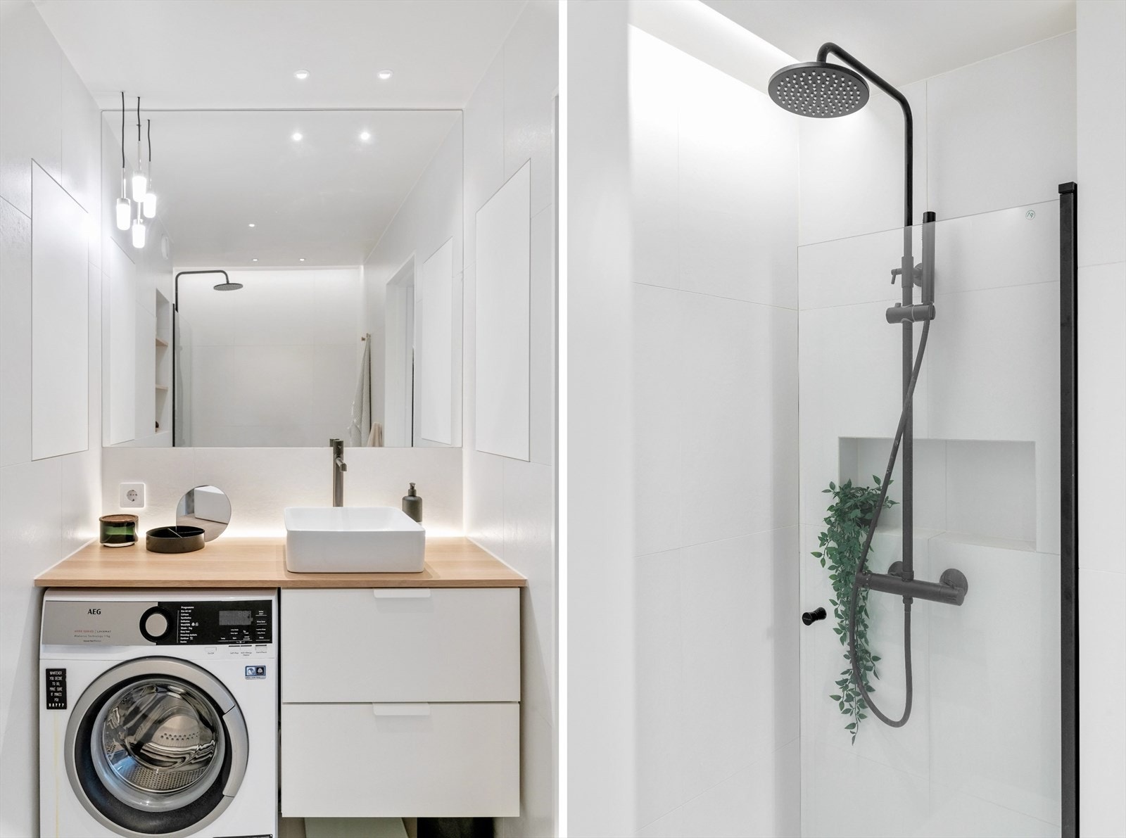 Her er det skreddersydde løsninger og plass til vaskemaskin under benken Galleribilde