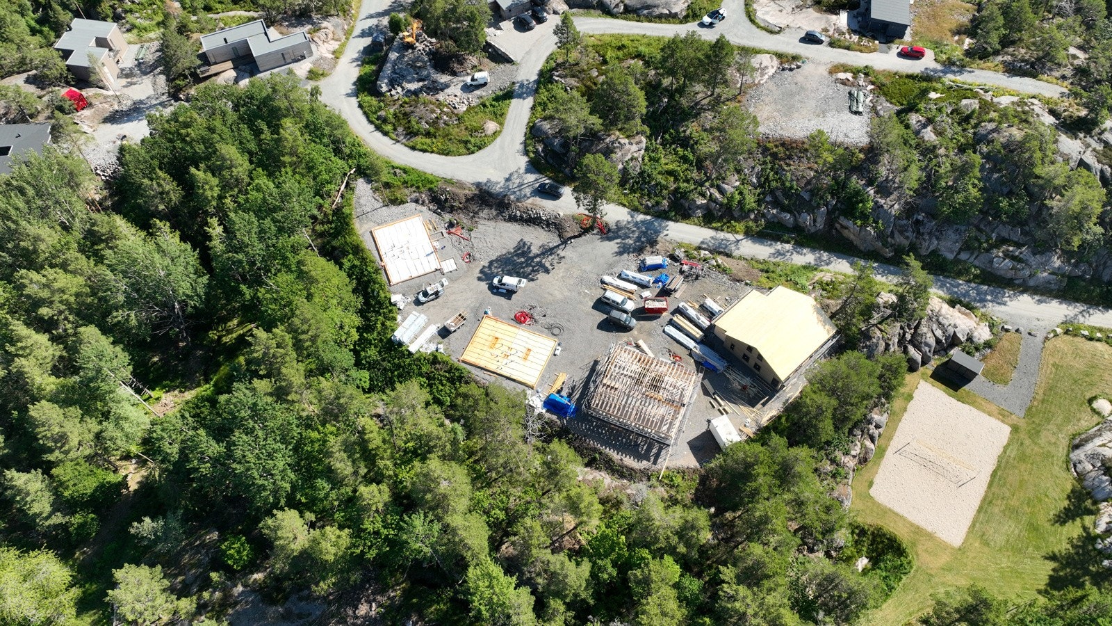 Oversikt over plassering av duohyttene. Galleribilde