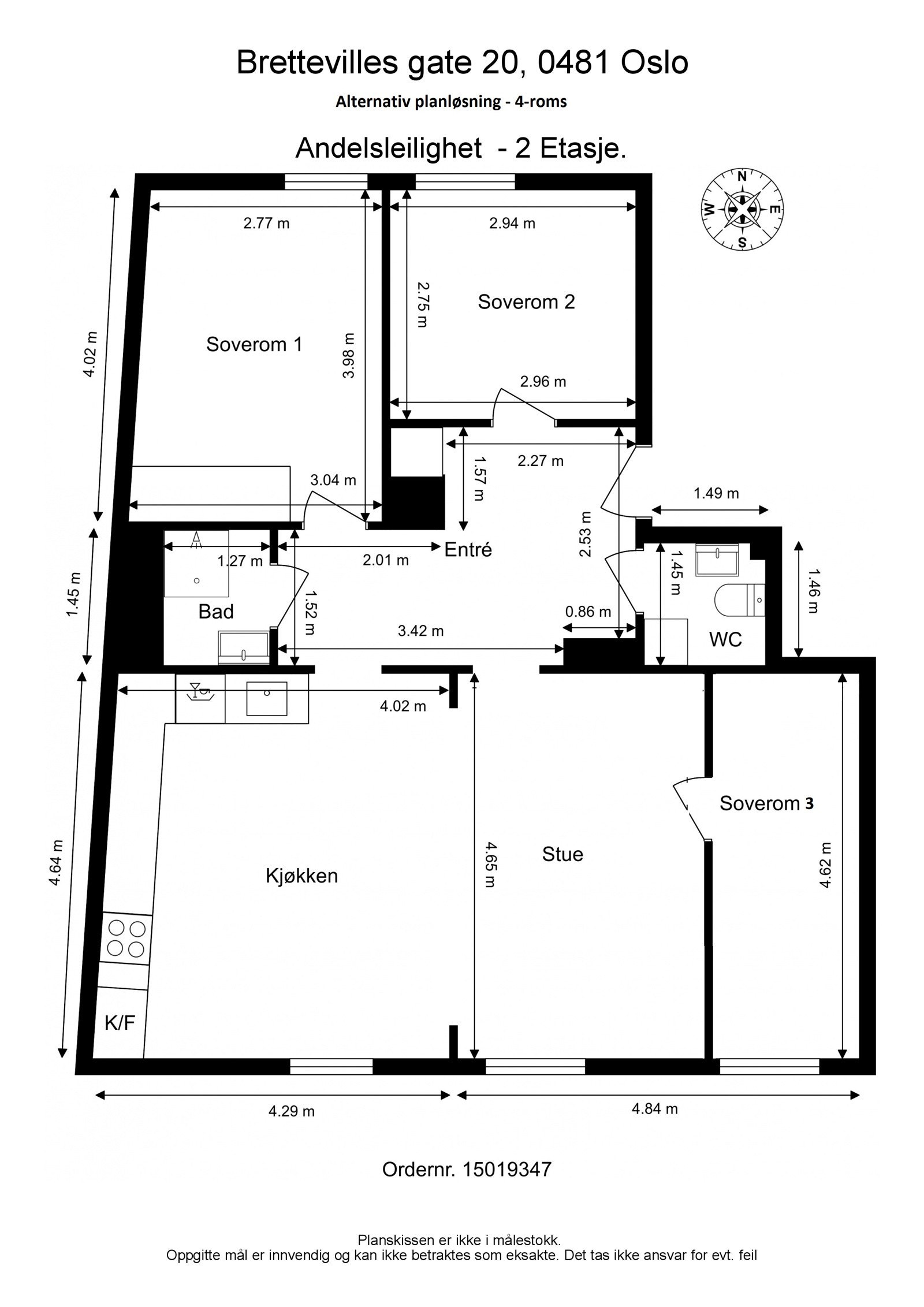 Alternativ planløsning - 4-roms Galleribilde
