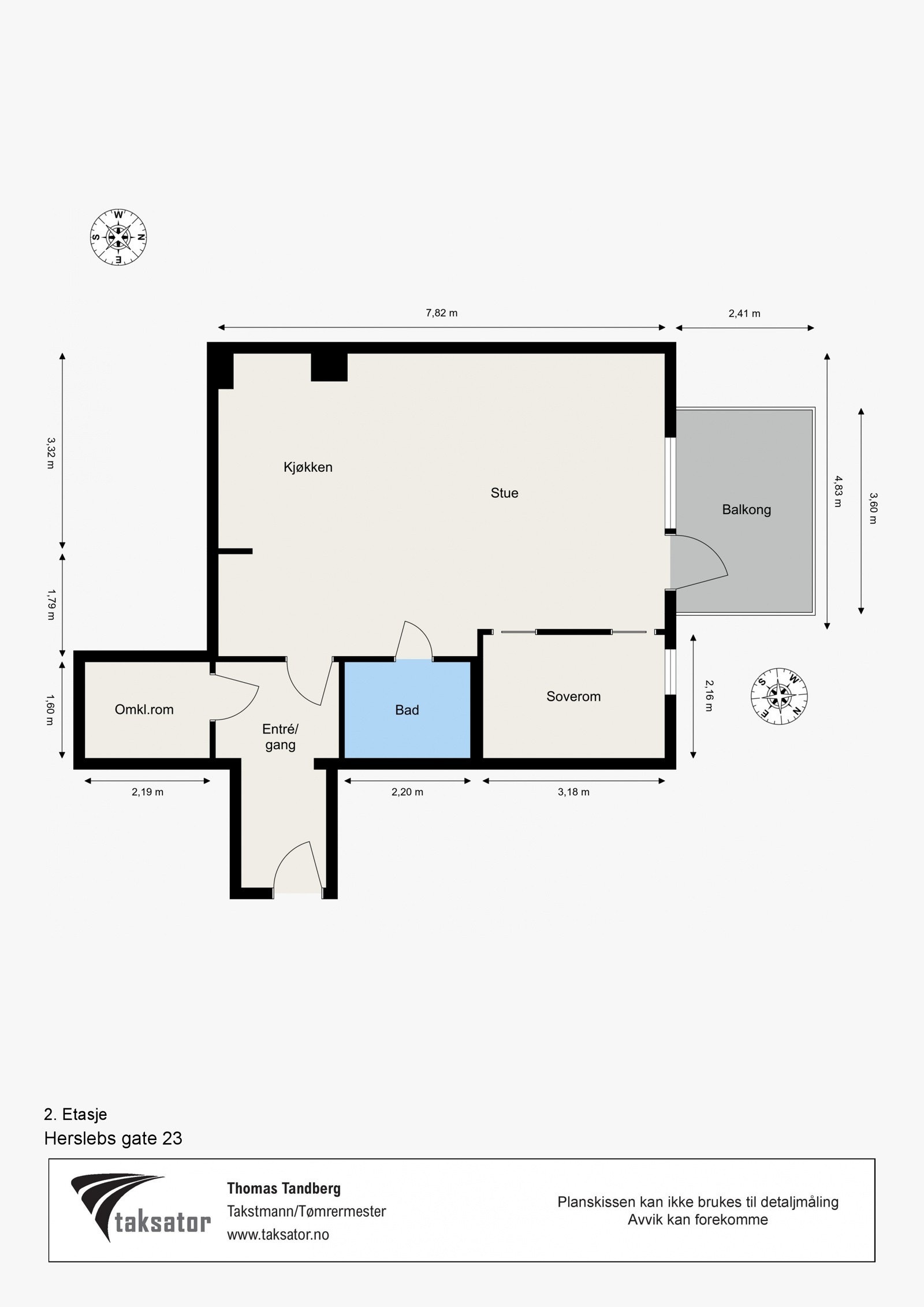 Målsatt plantegning. Galleribilde
