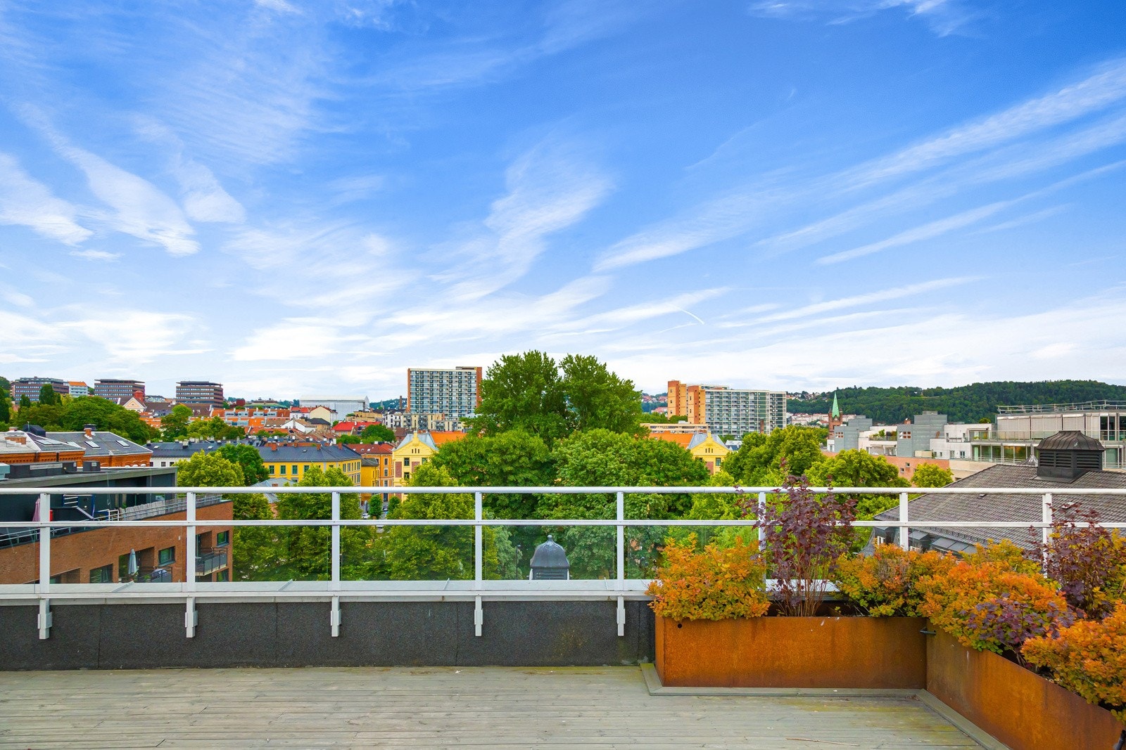 Utsiktsbilde fra takterrassen. Galleribilde