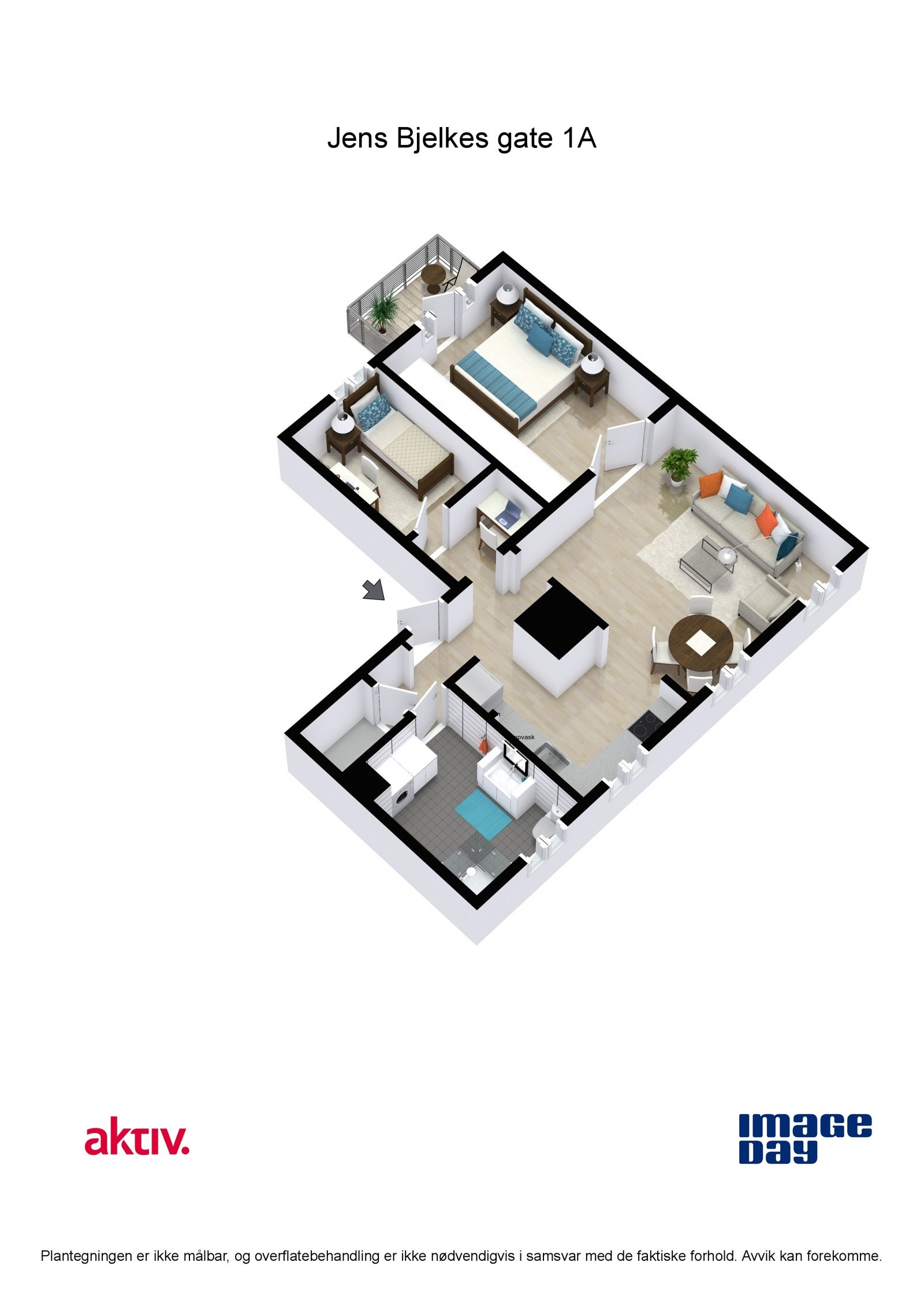 3D plantegning for illustrasjon. Galleribilde