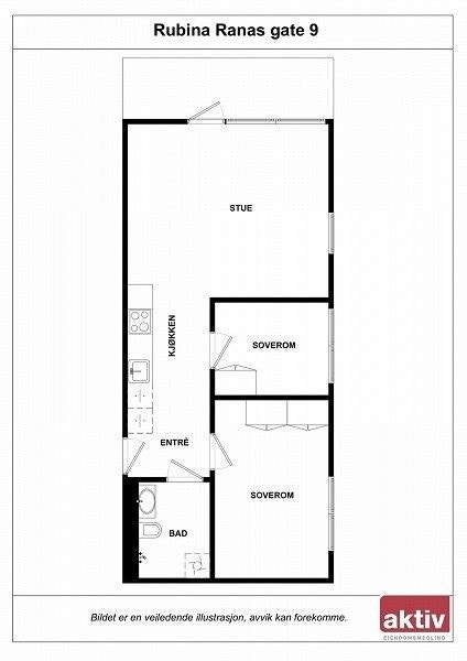 Plantegning 53 m2. Galleribilde