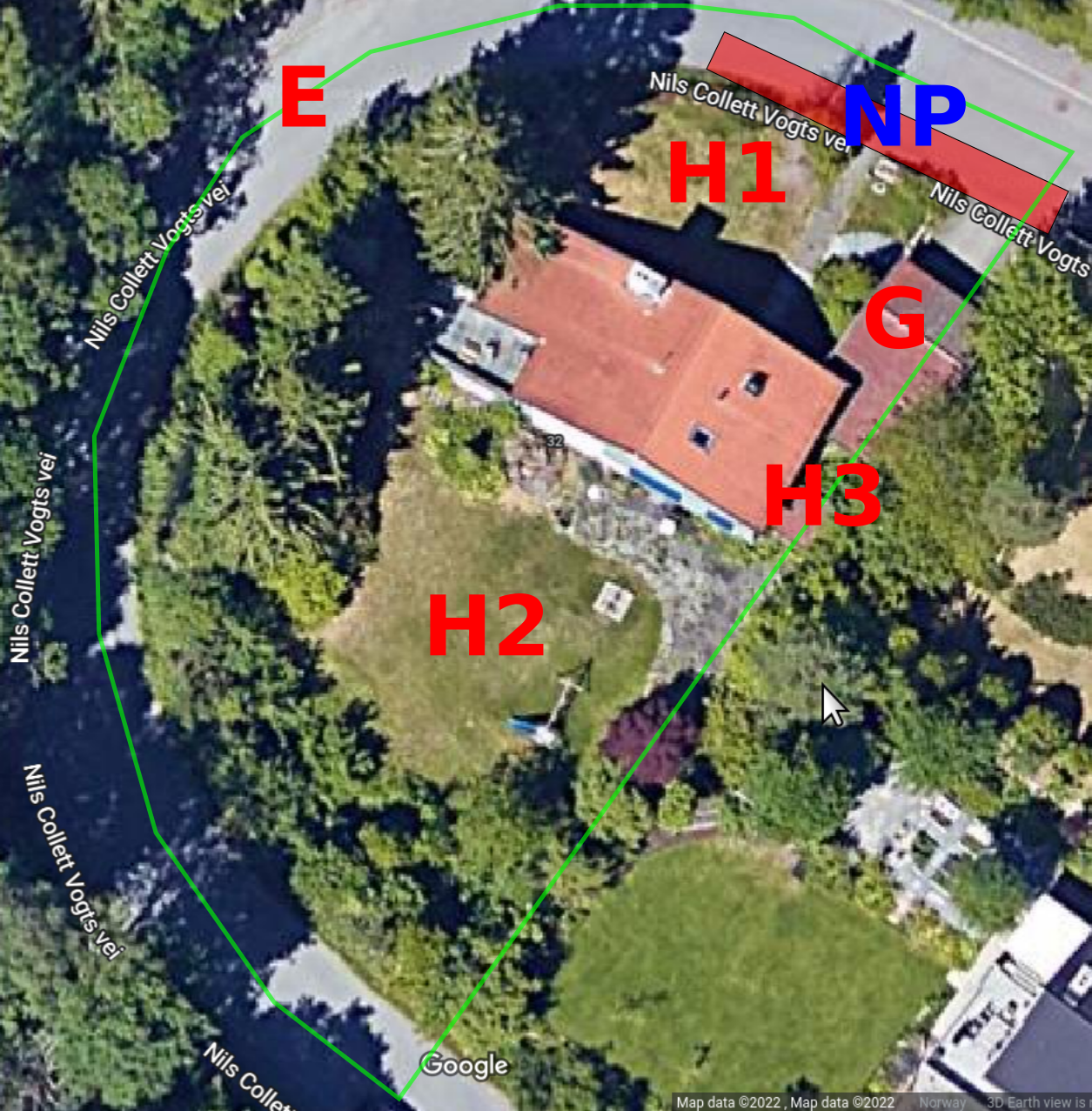Kart over eiendommen Galleribilde